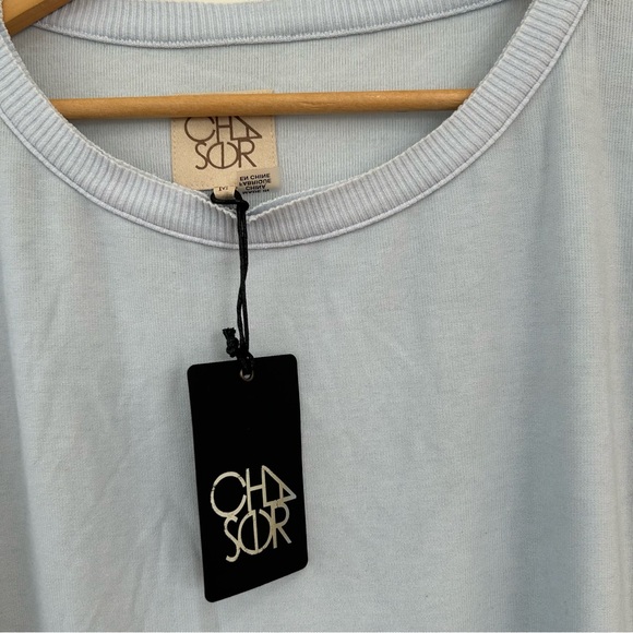 Chaser Top Womens Medium Blue Short Sleeves Blouse - Picture 4 of 7